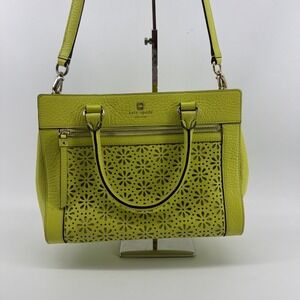 Kate Spade Romy Perri Lane Floral Crossbody Bag Lime Perforated Satchel READ